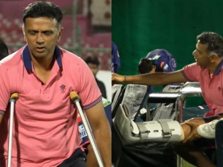 Legs Cast But Dravid Still Arrives For IPL Camp On Crutches. Internet Reacts