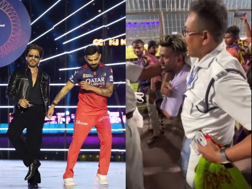 KKR Fan Thrashed For Trying To Breach Security And Meet SRK In IPL. Video